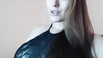 tabby writes pen on boobs and ass