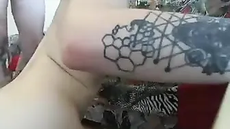 jackonjane Stocking beauty fucks her shaved cunt