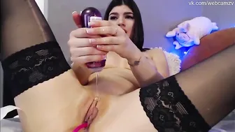 sofabeautiful girl with big shapes