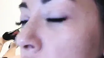 Ortina Bitch in mask having fun in fries