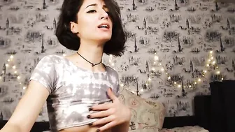 loudly9793 Appetizing nipple presses shaved holes