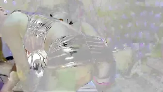 Angelella Skinny in stockings pulls pussy