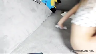 Littlepinkald Imposing chick sucks dildo and jumps on the phallus