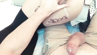 YANNYYUMMY Busty slut caresses shaved pussy