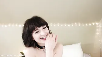 LittleFlora shy girl gently masturbates her shaved cunt