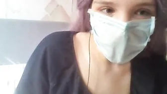 PurplePiie gripping nipple masturbates wet wrap